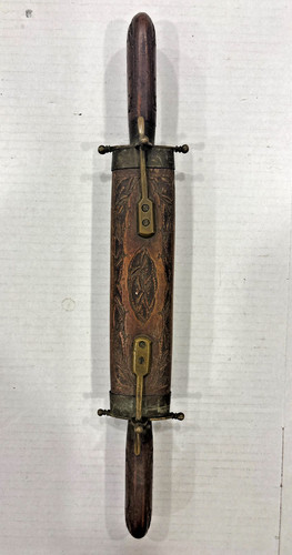 Antique carved wood traveling - carved,