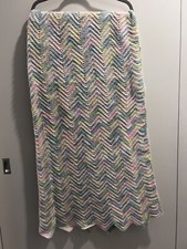 Coperta afgana all'uncinetto zig zag lancio pastello arcobaleno modello chevron nonna 40x52