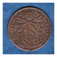 1 Baiocco, 1848 R, (K), vz, Papa Pio IX, Italia-Stato della Chiesa