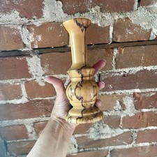 Vintage Wood Bud Vase Spalted Birch Hand Turned Nevis Woodcrafts