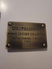 Dolce & Gabbana Donna Pelle Collezione Metallo Etichetta da Collezione Milano Italia 