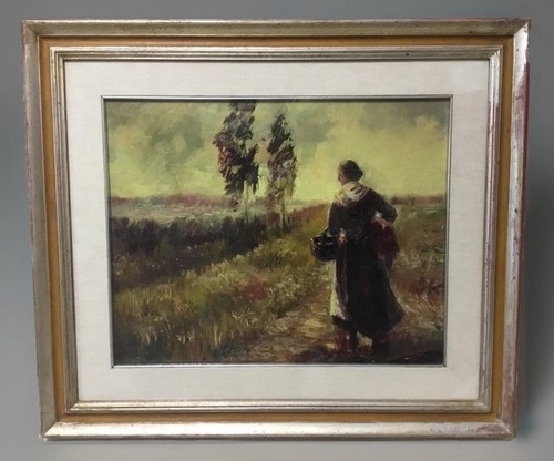 🌈Antico dipinto olio su
