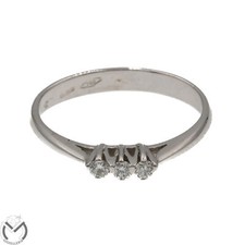 Anello trilogy in oro bianco 18 Kt 750 con diamanti 0,12 ct -364/VE-
