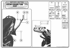 522F GIVI STAFFE MONORACK BAULETTO per SUZUKI GSF 600 BANDIT / S 2003 2004