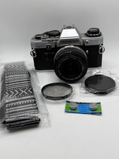 Olympus OM-10 SLR 35mm pellicola + kit obiettivo Zuiko Auto-W 1:2.8 f-28mm FUNZIONANTE