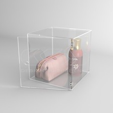 Cubo vetrina cm 25 espositore da terra in plexiglass trasparente