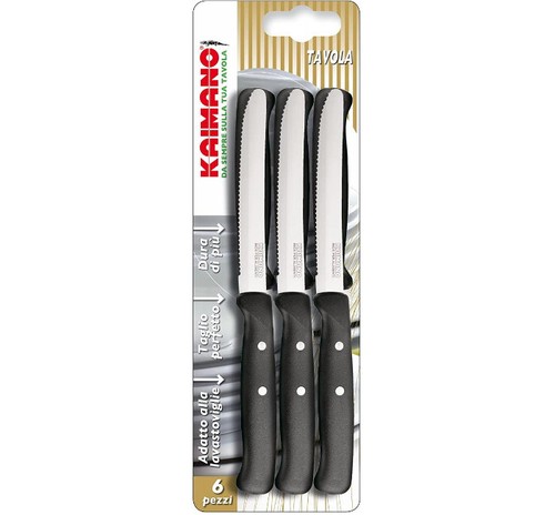 Coltelli tavola 6 neri - coltelli,