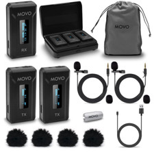Movo WMX-2-L-DUO Microfono Lavalier Wireless Doppio con Custodia di Ricarica