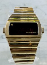 Orologio Vintage Hamilton LED Digitale 10K RGP Pulsar Epoca Bracciale Pesante