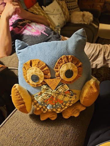 Cuscino patchwork peluche gufo