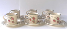 SET 6 Tazzine + Piattini - WEDGWOOD decorate - Raspberry Cane