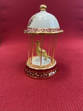 Limoges Castel France Uccellino Con Gabbietta