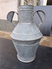 VECCHIO CONTENITORE IN LAMIERA ZINCATA OGETTO RARO H.46 L.TOT.32B.DIAM.18BOCCA12