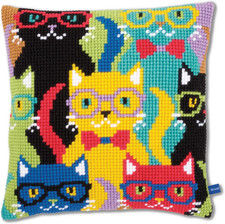 Kit Cuscino Punto Croce Gatti