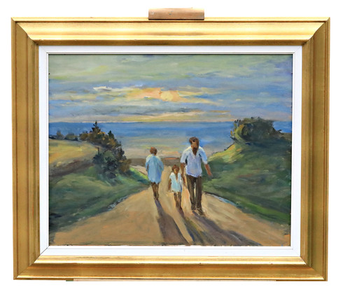 Famiglia mare quadro olio - a,