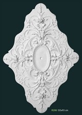 Rosone in gesso bianco per