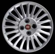 FIAT GRANDE PUNTO 2005 KIT 4 COPRICERCHI COPPA RUOTA 15" LOGO ROSSO  1215LR