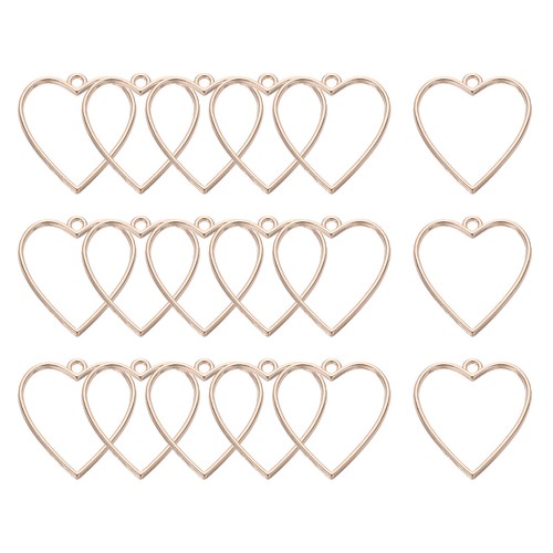 Pezzi perline cuore resina - pezzi,