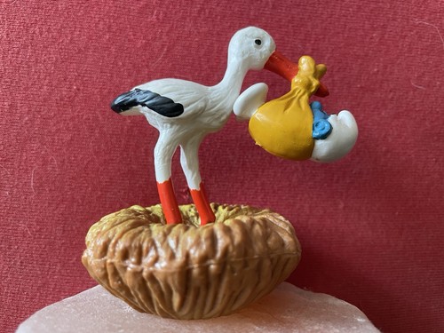 Cicogna con bambino puffo - bambino,