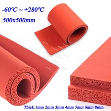 Piastra spugna silicone 500x500 mm foglio espanso resistenza alta temperatura tappetino spessore 1-8 mm