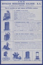 volantino pubblicità OFFICINE MECCANICHE GALARDI Firenze