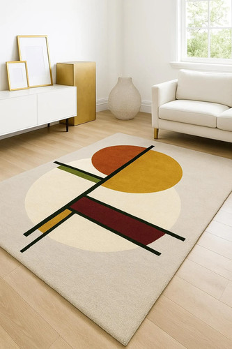 Tappeto lana trapuntato - , a