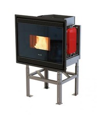 Inserto pellet Idro Ravelli RBH 200V ventilato 20kw fronte vetro,supporto inc...