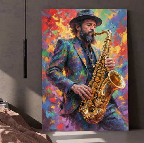 Quadro sassofono musicista - quadro,