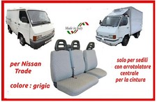 Coprisedili per Nissan Trade con arrotolatore fodere trapuntate robuste grigio 