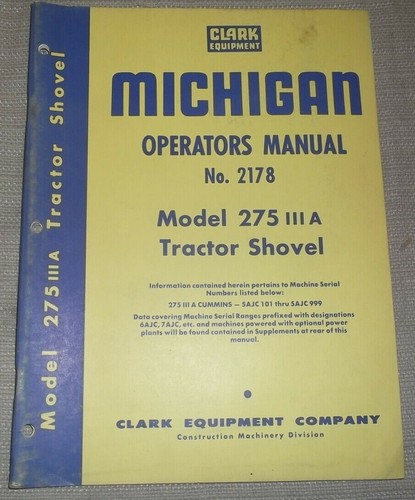 Michigan clark 275 iii - michigan, 275-iii-a