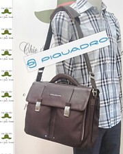 PIQUADRO CARTELLA VALIGETTA serie LINK A DUE SOFFIETTI TESSUTO TECNICO E PELLE