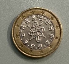 Moneta Un 1 Euro Portogallo 2003 Mappa Vecchia