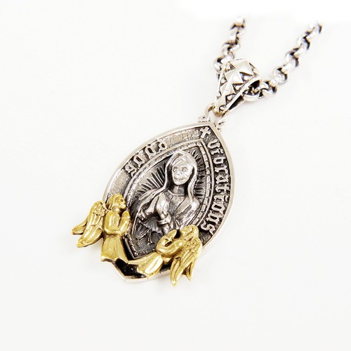 Ciondolo gotico biker argento - ciondolo,