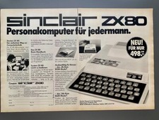 Sinclair ZX 80 PC Computer Retro Personal Computer 1981 Vintage Pubblicità Pubblicità