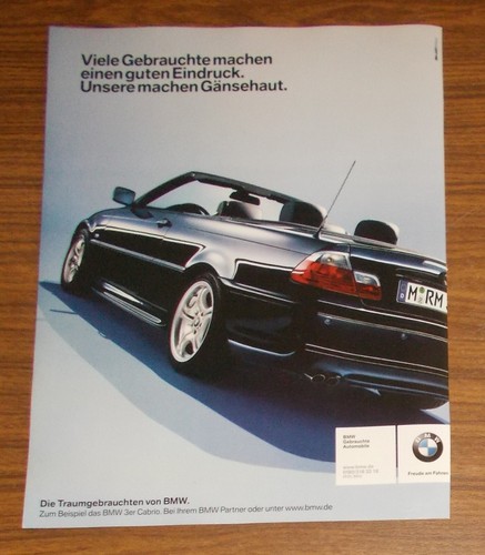 Seltene werbung bmw 3er cabrio - seltene,