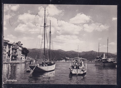 Cartolina portofino barche - portofino,