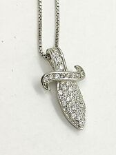  CIONDOLO  in argento 925/1000 con zirconi bianchi +catenina omaggio . 
