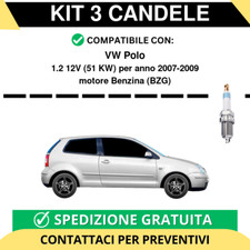KIT 3 CANDELE per VW Polo 1.2