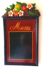 RARO Vintage Country Angolo Dipinto a Mano Caffè MENU Tavola 3D Appendiabiti da Parete in Legno