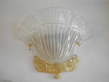 Applique lampada parete classico vetro bianco satinato decorazione oro 72 apg