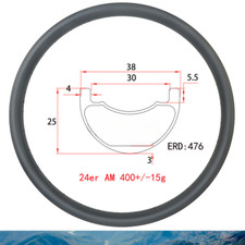 Cerchio carbonio bici mtb 24er