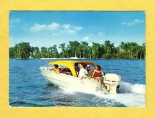 Cartolina motoscafo natante con motore fuoribordo viaggiata 1977