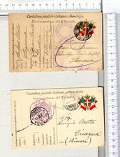 PAB 61) WW1 CARTOLINE VIAGGIATE SEZIONE SANITA ANNULLI TIMBRI N 11
