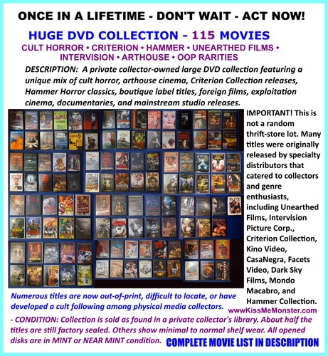 115 horror dvds - 115,