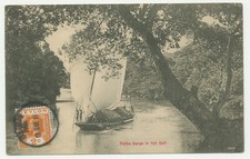 Mappa Ceylon Sri Lanka Padda Barge in full Sail barca a vela