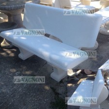 Panchina in cemento e marmo pietra cm 135 da arredo giardino no ghisa panca