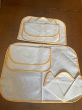 N. 2 SET tovaglietta americana+tovagliolo+portatovagliolo in tela Aida cotone 