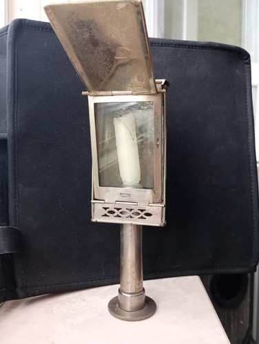 Vintage metal glass candle - metal,