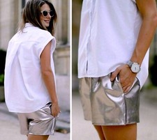 ZARA PANTALONCINO ECOPELLE CON