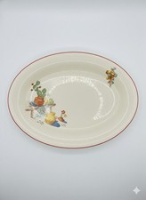 Piatto da portata 13 1/2" vintage anni '30 Edwin M Knowles China Co Cactus Bench